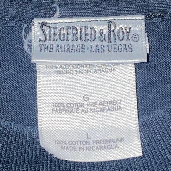 Y2K Vintage Siegfried & Roy Las Vegas White Tiger Black T-Shirt size Large - Picture 5 of 6